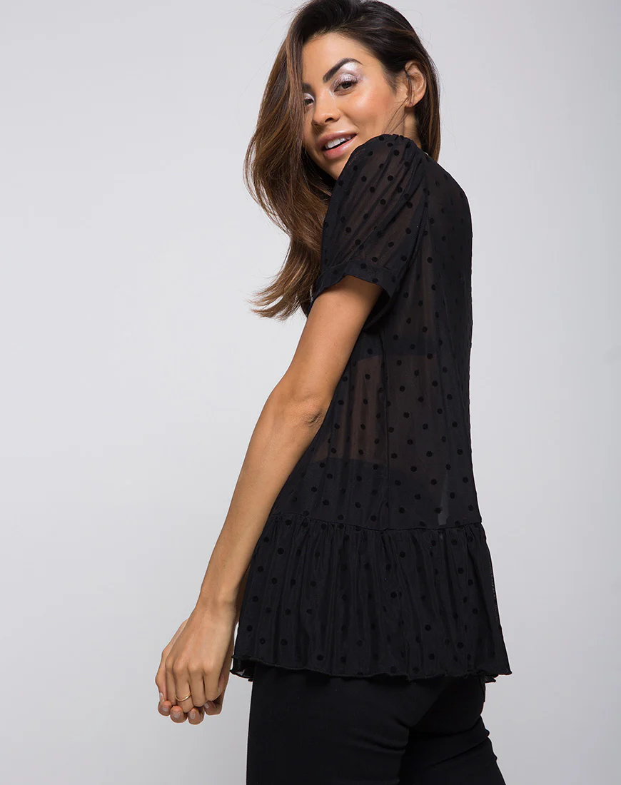 Gretta Top in Polka Net Black - Image 2