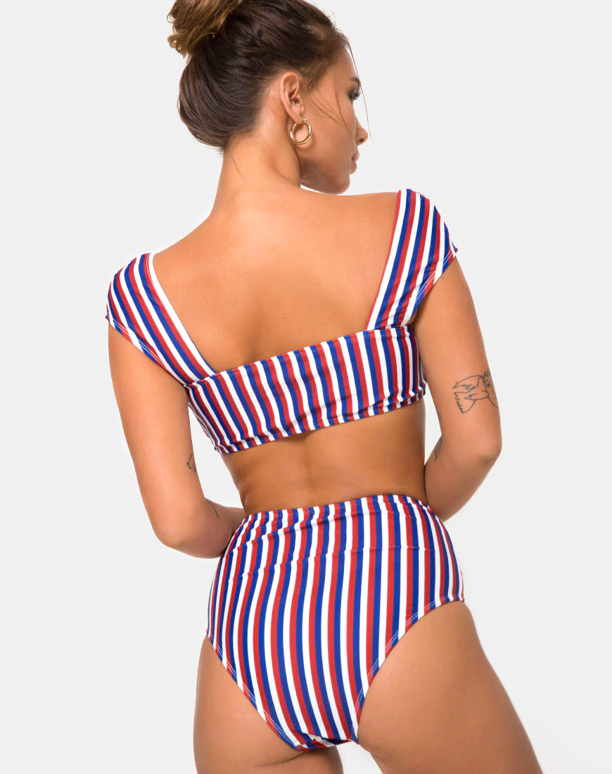 Grifin Bikini Top in Triple Stripe - Image 2