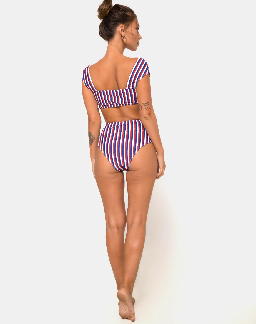 Grifin Bikini Top in Triple Stripe - Image 4