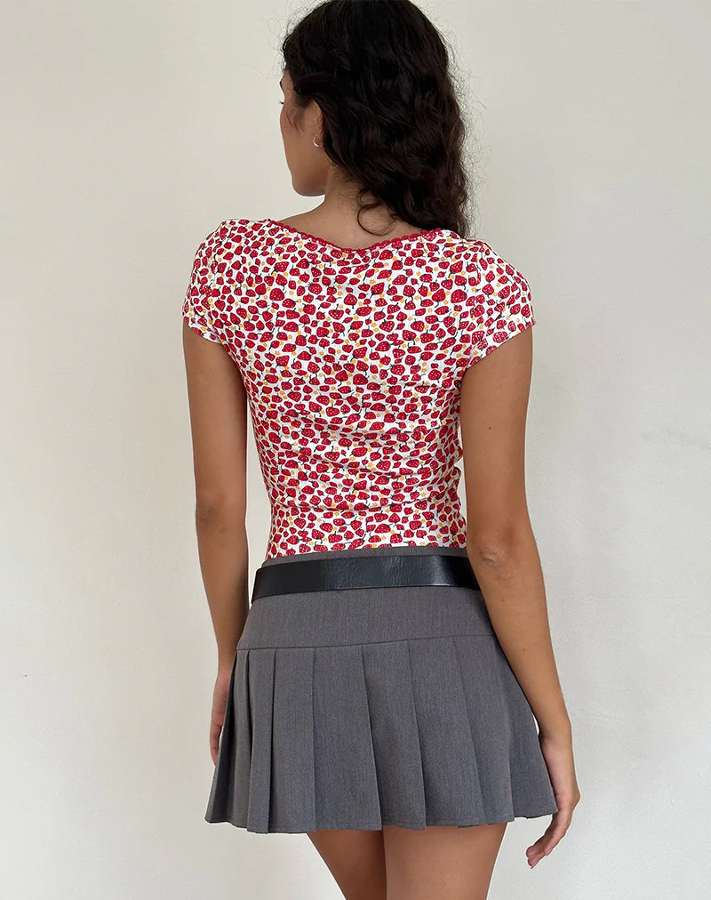 Grodi Fitted Top in Strawberry 2023 Print - Image 4