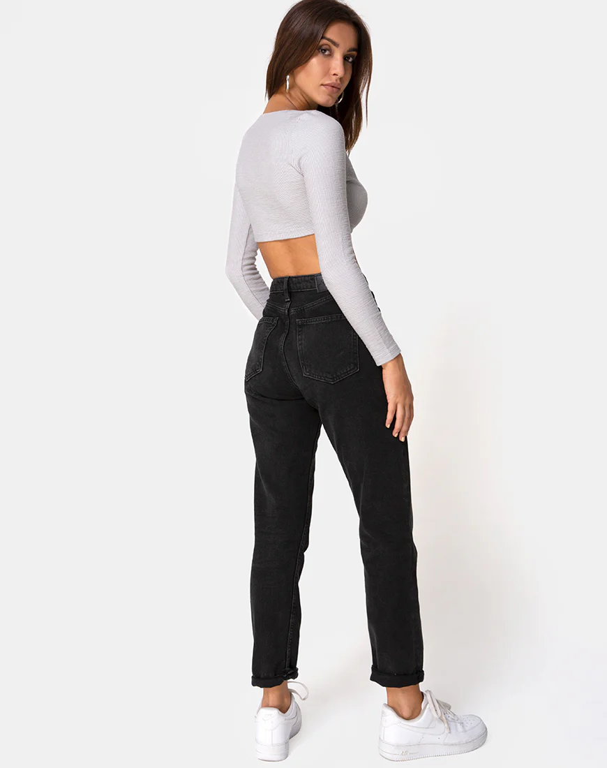 Guan Crop Top in Rib Grey - Image 4