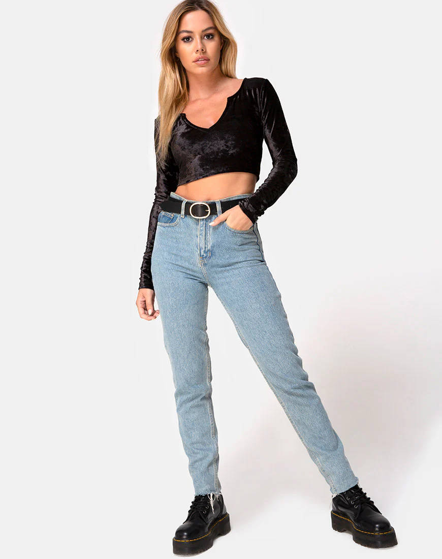 Guan Crop Top in Velvet Black - Image 3