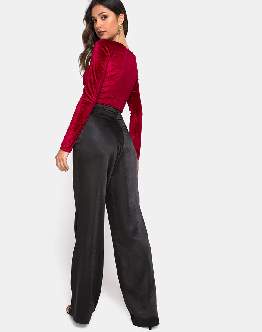 Guan Crop Top in Velvet Burgundy - Image 4