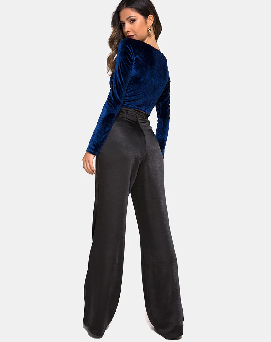 Guan Crop Top in Velvet Navy - Image 4
