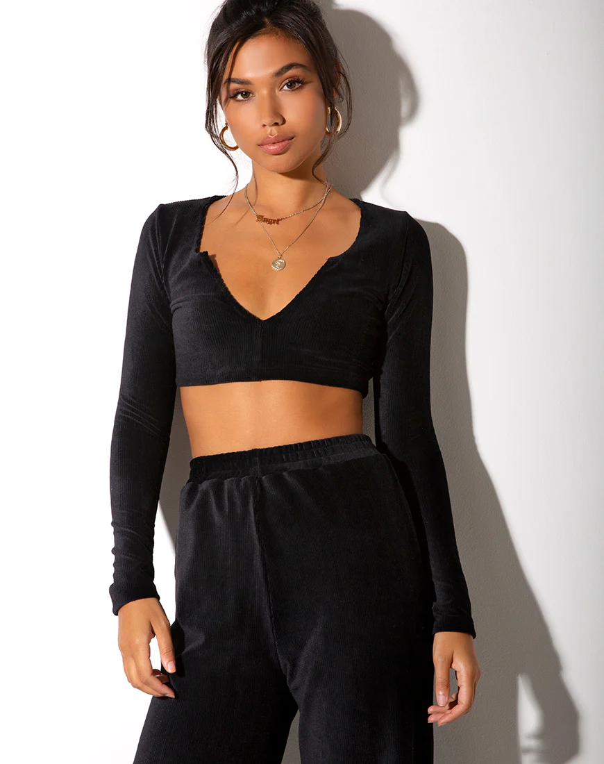 Guan Top Velvet Rib Black - Image 3