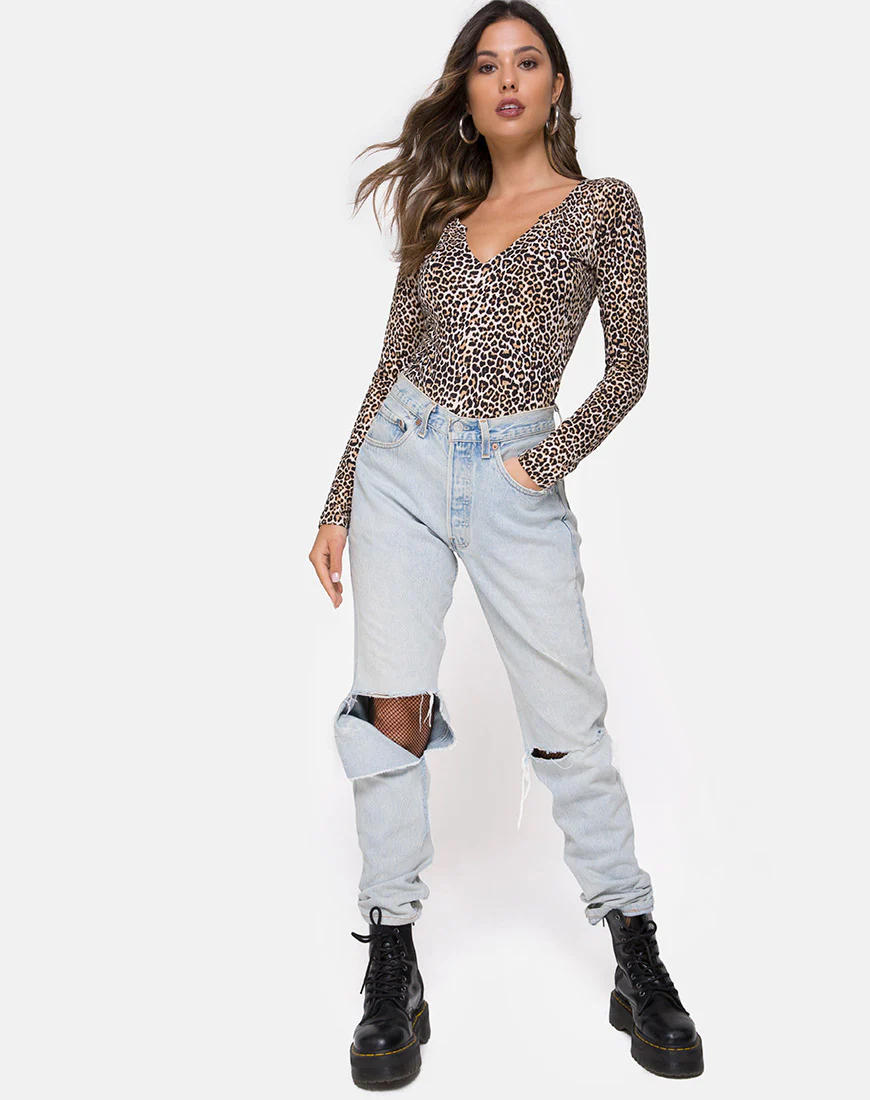 Guanelle Top in Rar Leopard Brown - Image 3