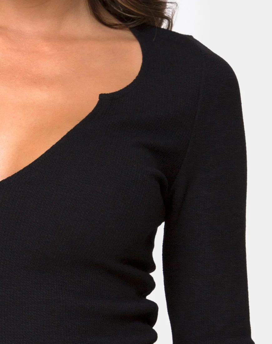 Guanelle Top in Rib Black - Image 5
