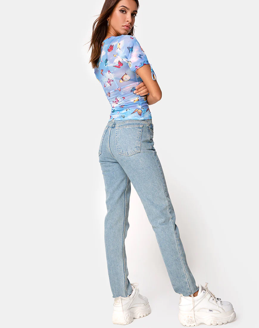 Guinevre Top Mesh Blue Butterfly - Image 4