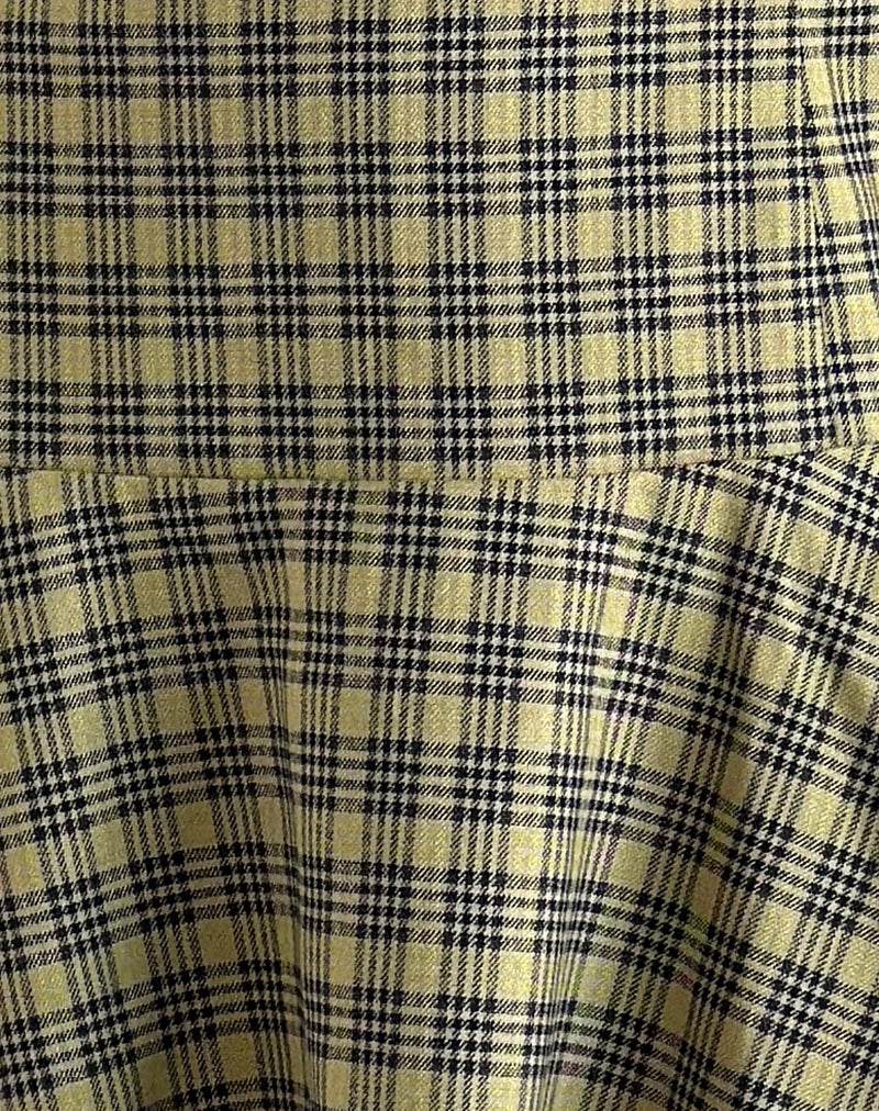 Hadia Bandeau Mini Dress in Check Yellow - Image 6