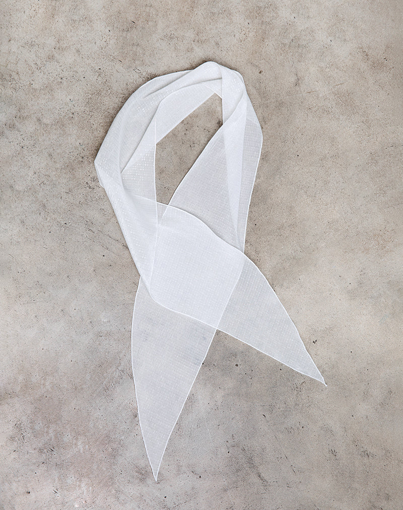 Hairband in Textured Chiffon White - Image 2