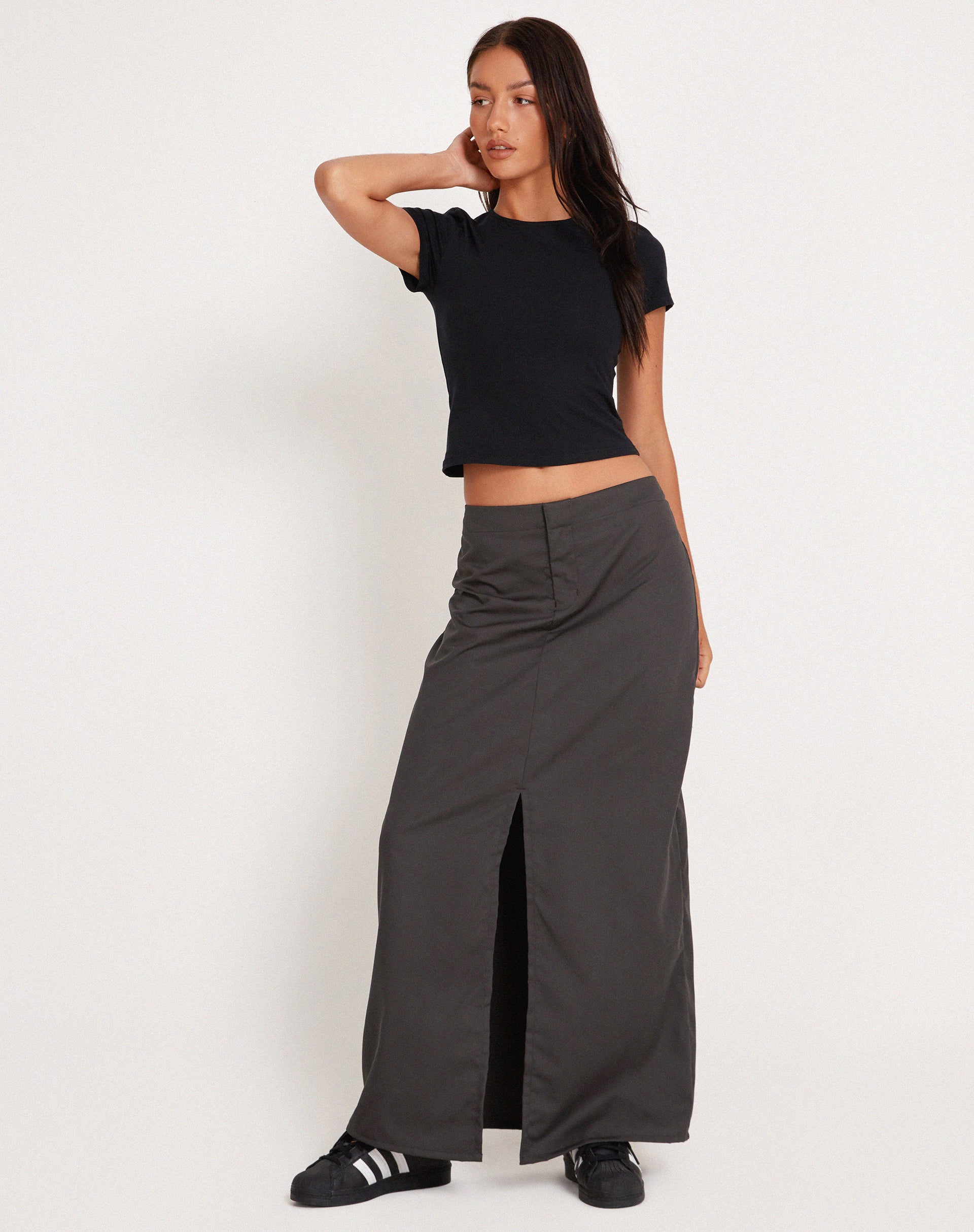 Haisley Maxi Cargo Skirt in Dark Grey - Image 6