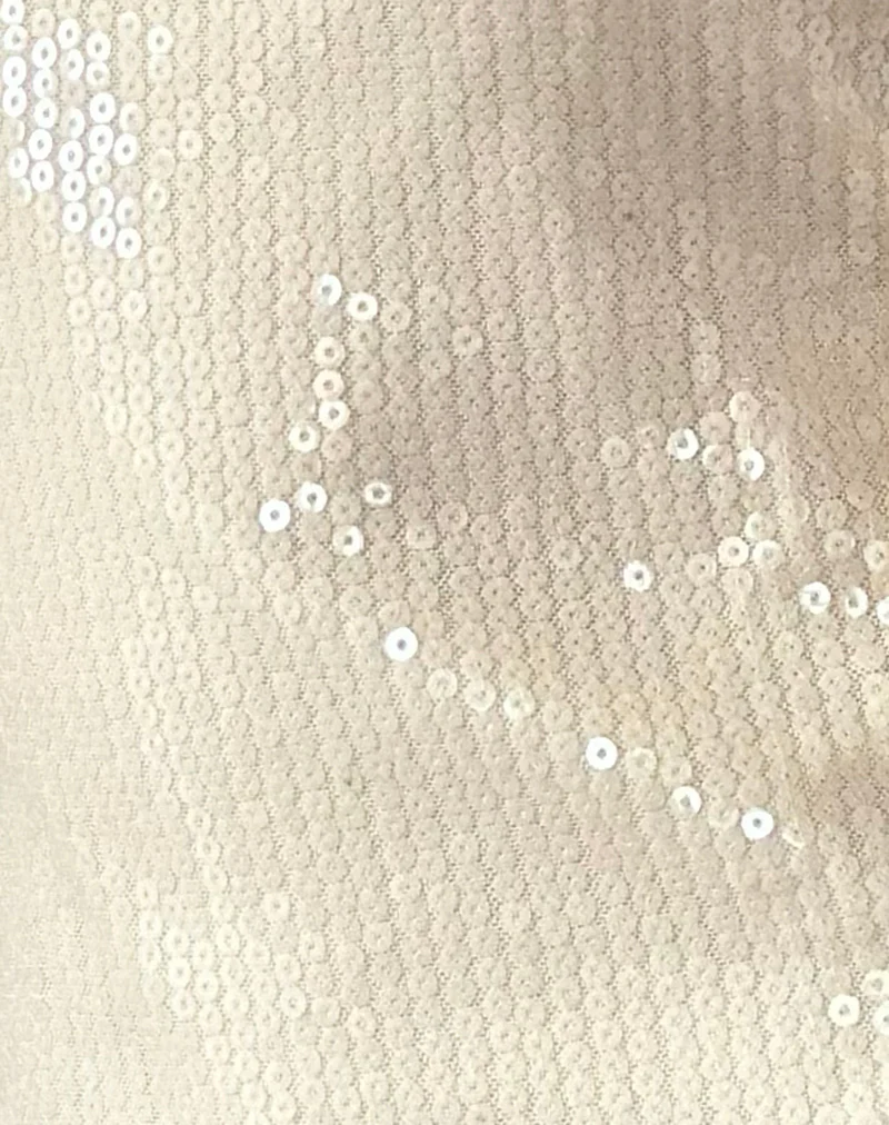 Hala Top in Nude Clear Tinted Sequin - Image 6