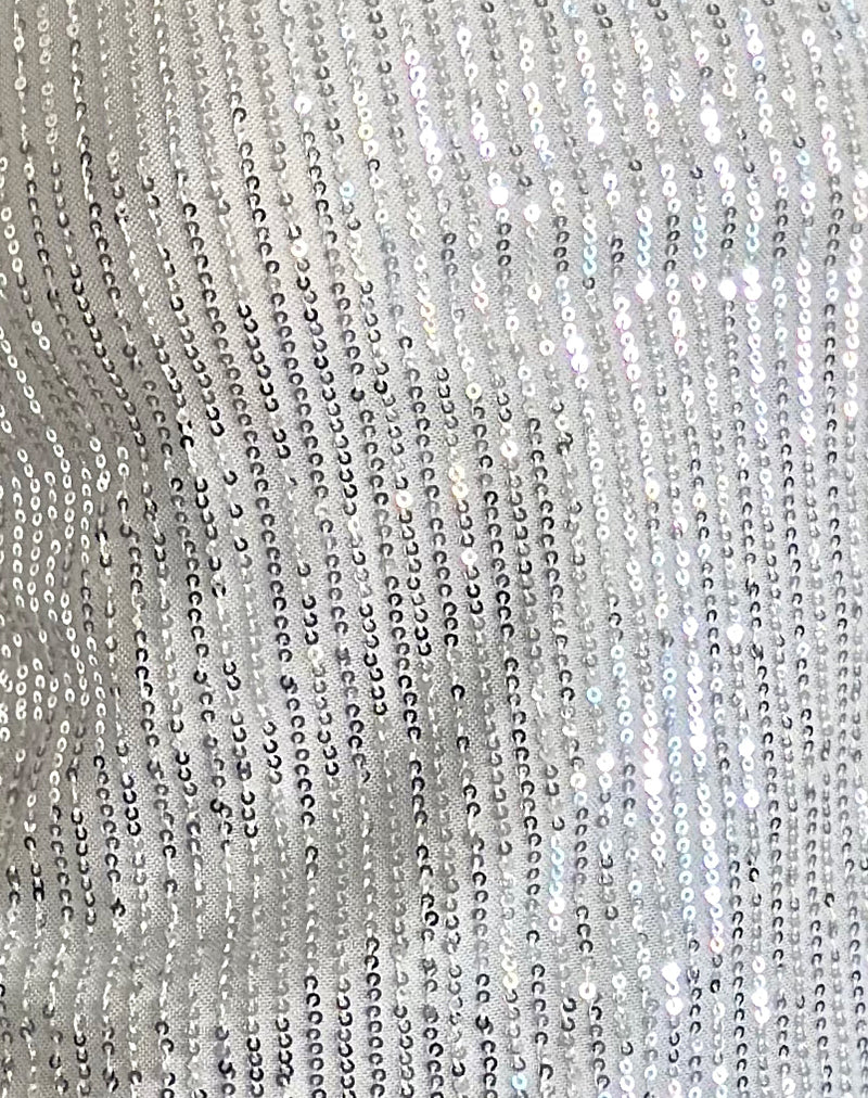 Hala Top in Silver Chrome Drape Mini Sequin - Image 6