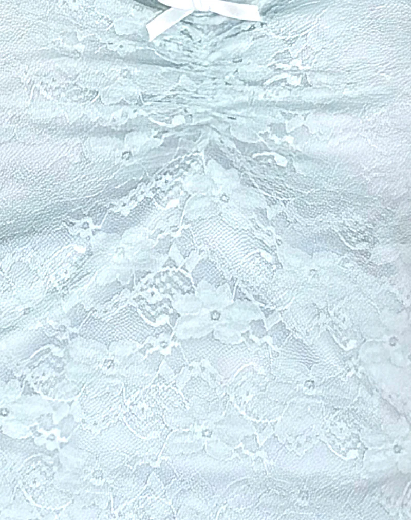 Hali Cami Top in Ice Blue Orchid Lace - Image 6