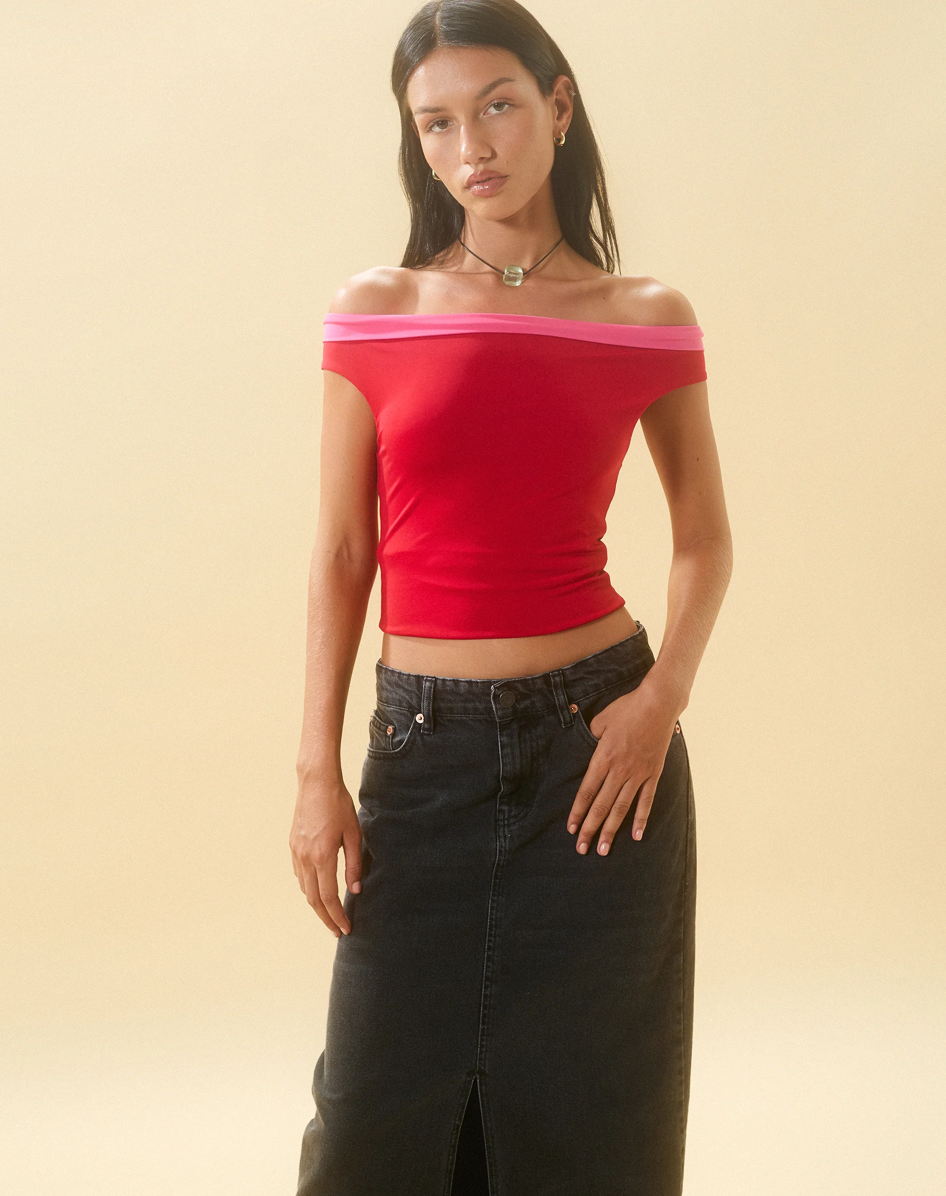 Halle Bardot Top in Red Pink - Image 7