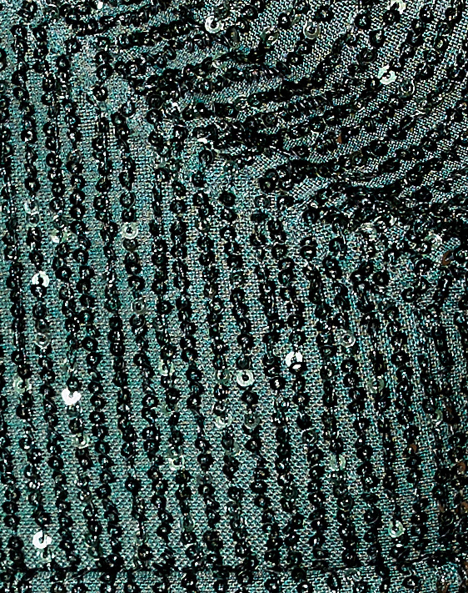 Haltri Crop Top in Drape Sequin Forest Green - Image 5