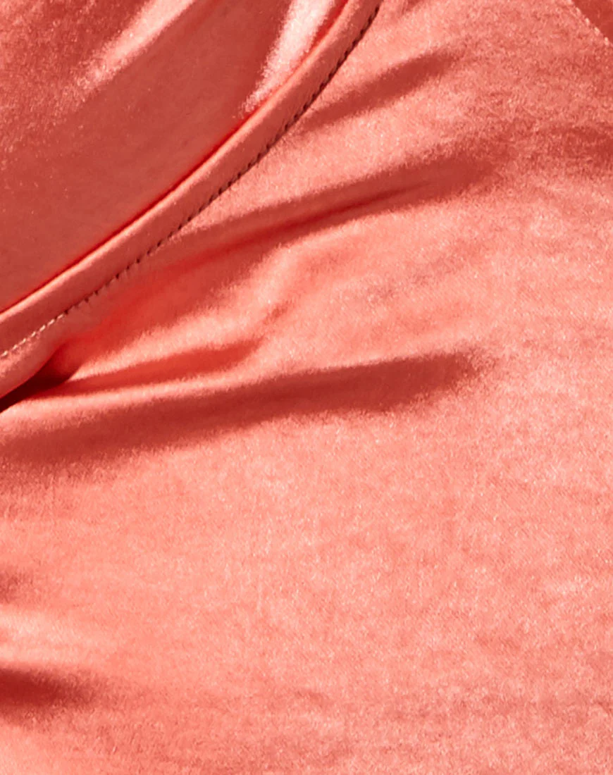 Haltri Crop Top in Satin Coral - Image 9