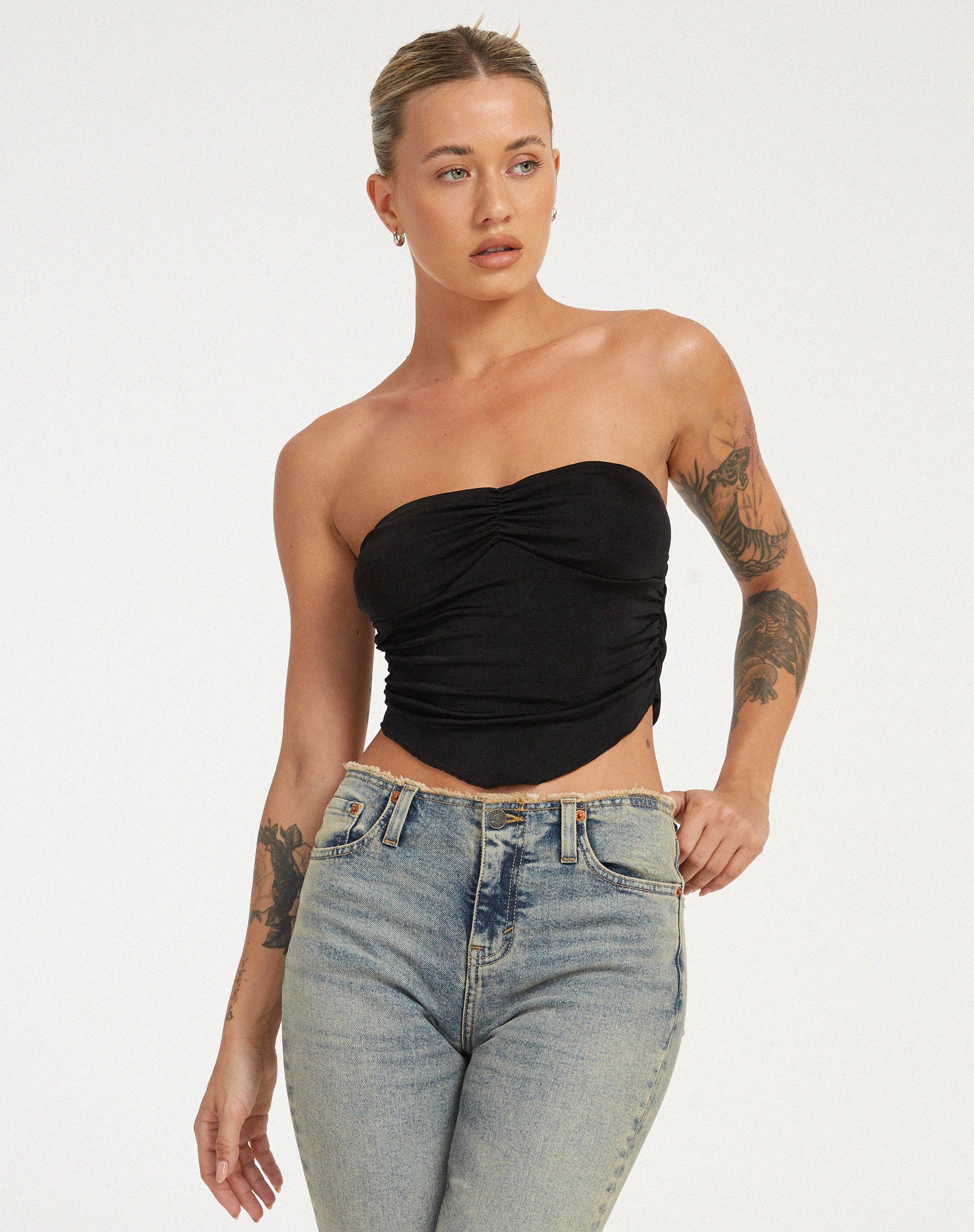 Hankru Bandeau Top in Black - Image 4