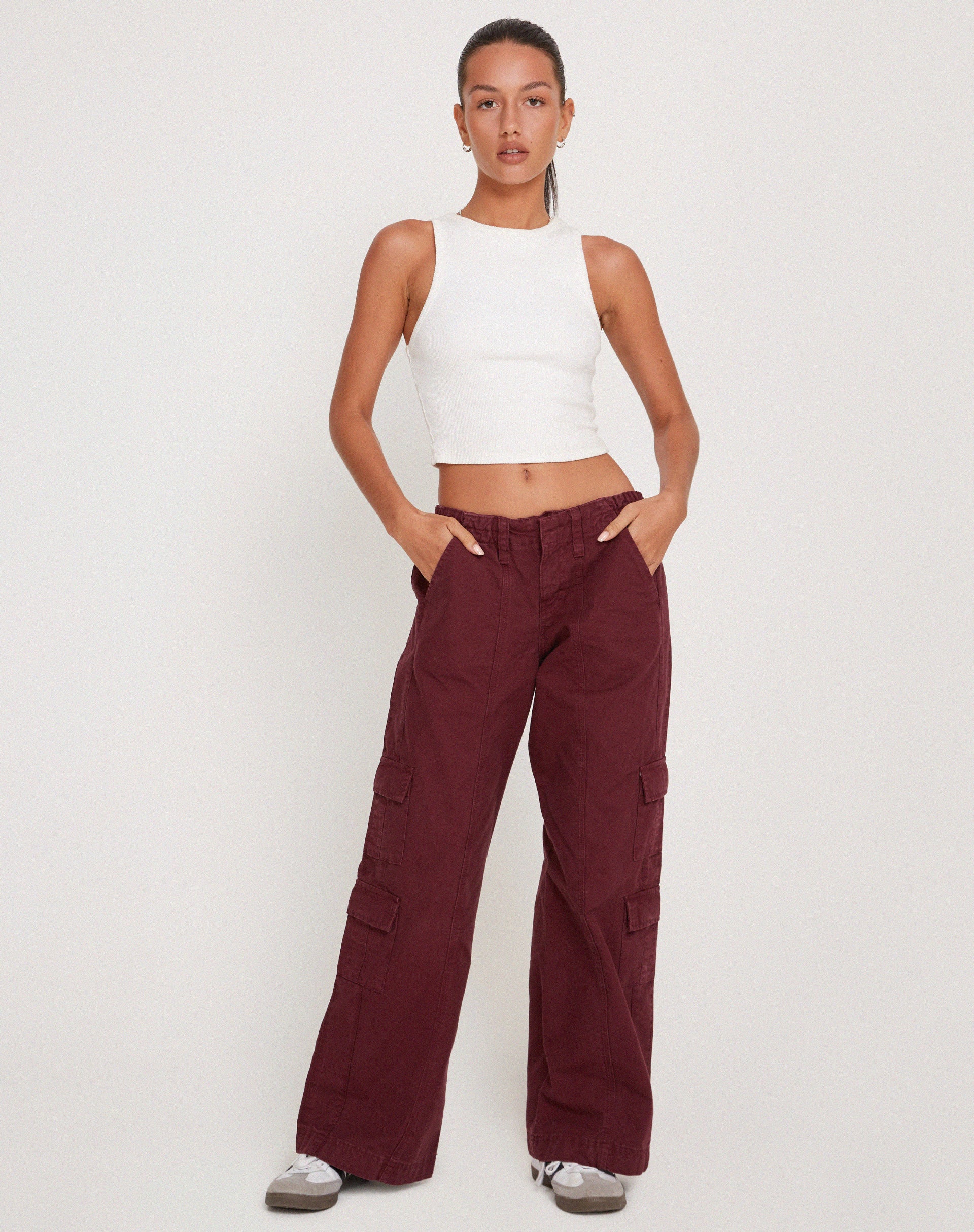 Hansa Cargo Trouser in Burgundy - Image 4
