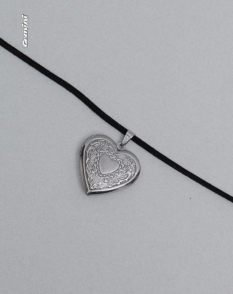 Harley Cord Heart Locket Necklace by Gemini Jewels - Image 4