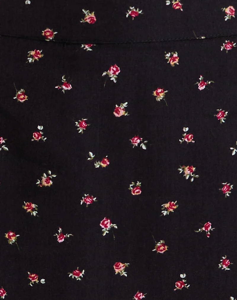 Haruto Skort in Ditsy Rose Garden Black - Image 7