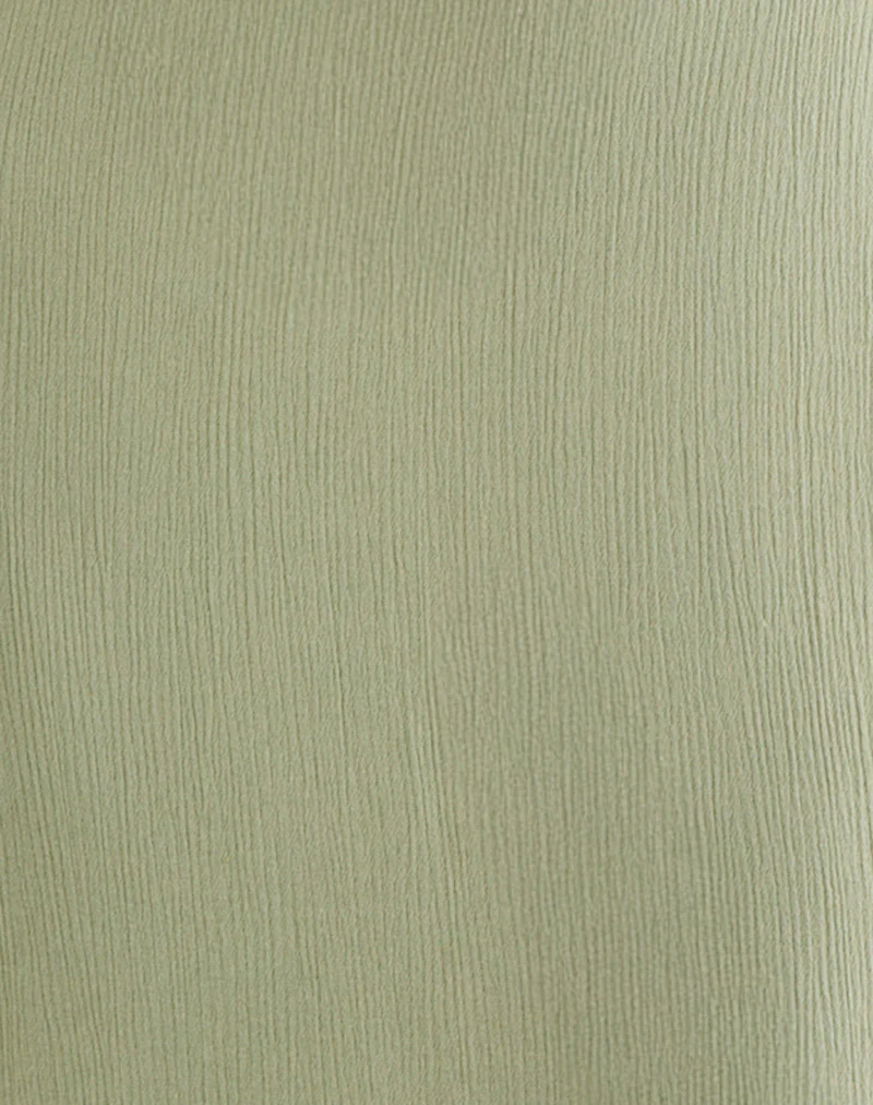 Havisla Tie Front Midi Dress in Sage Green - Image 6