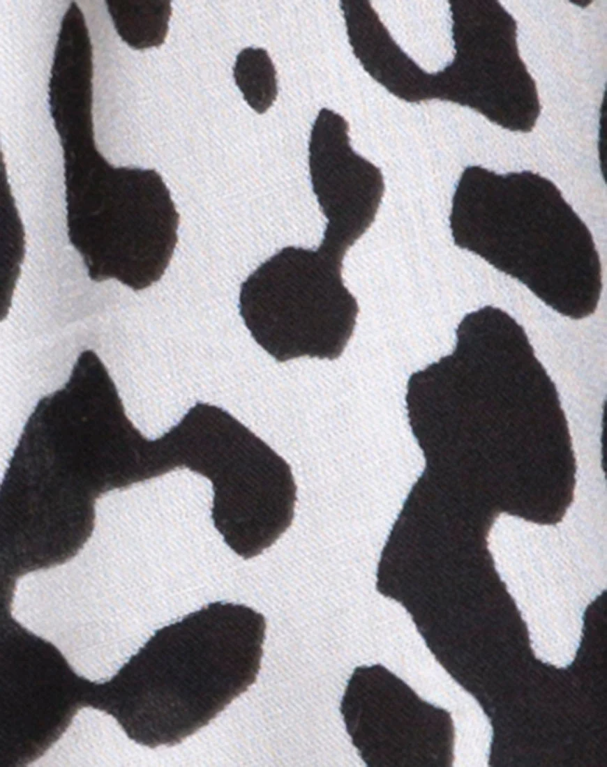 Hawaiian Shirt in Mono Animal Grey and White - Image 5