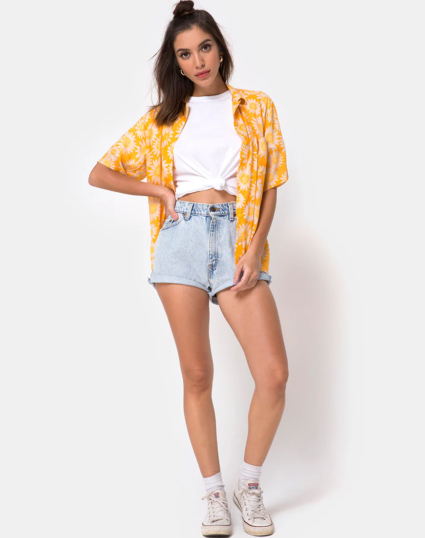 Hawaiian Shirt in Sunkissed Yellow Floral - Image 3