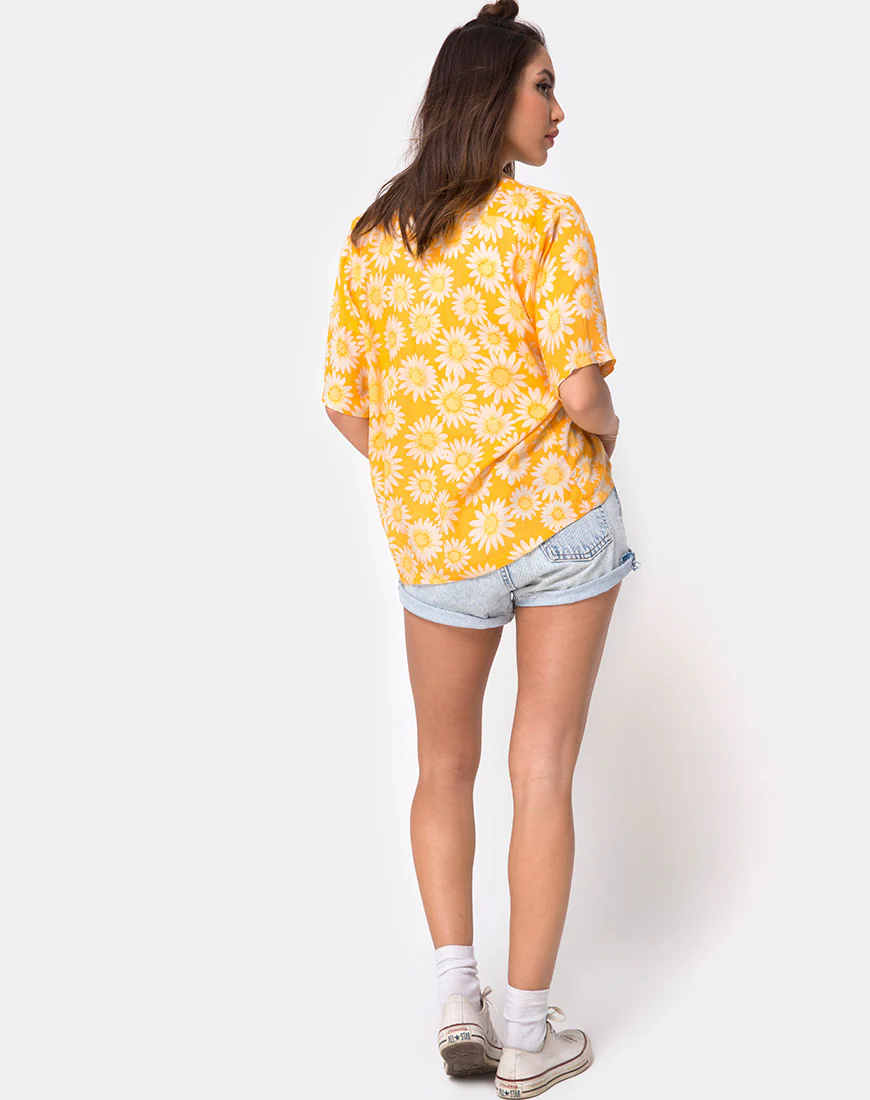 Hawaiian Shirt in Sunkissed Yellow Floral - Image 4