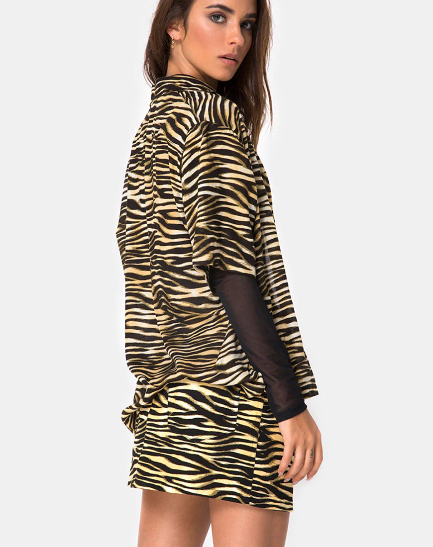 Hawaiian Shirt in Zip's Zebra Brown - Image 2