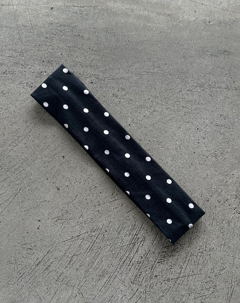 Headband in Polka Black - Image 2