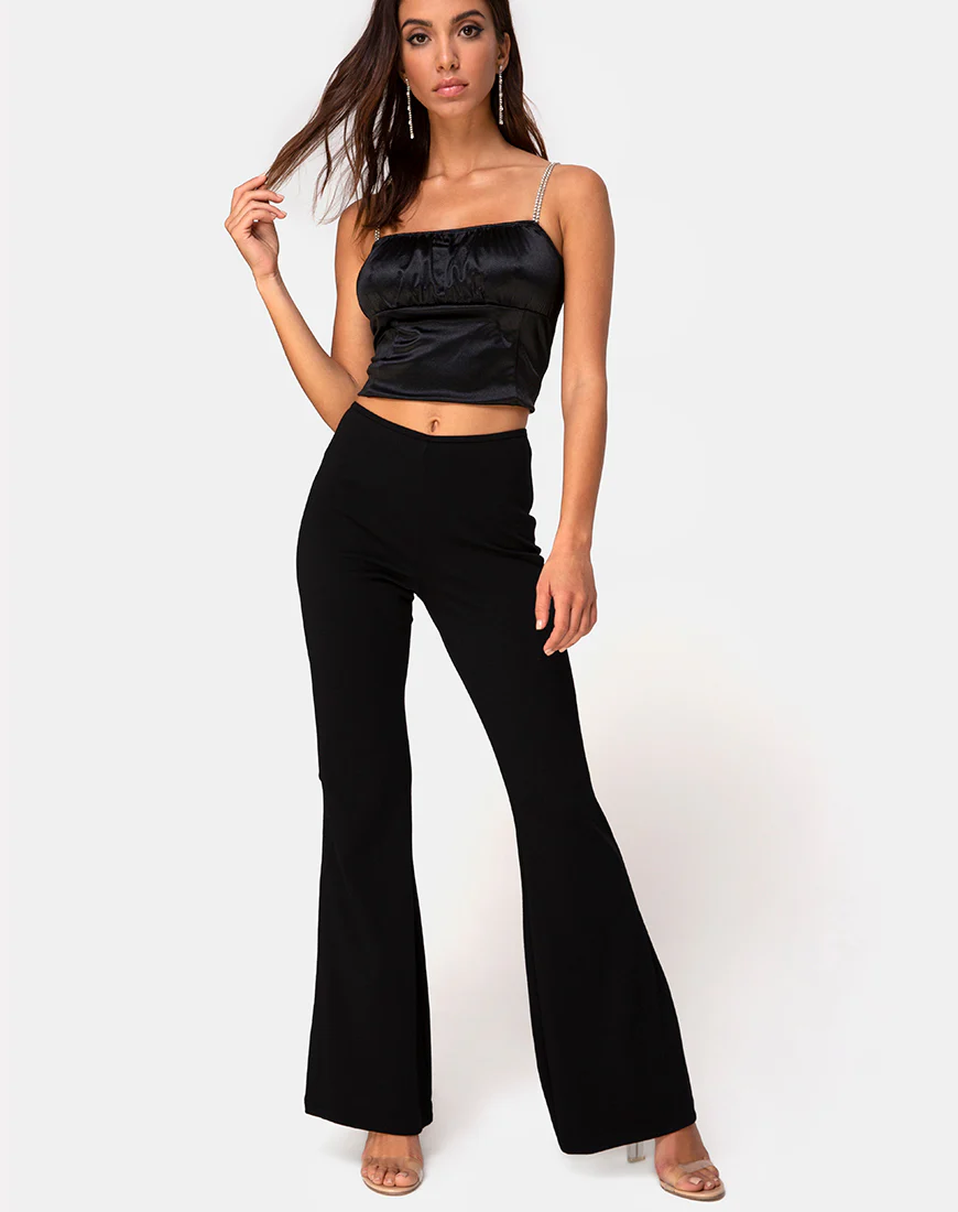 Hearty Flare Trouser in Black Spandex - Image 3