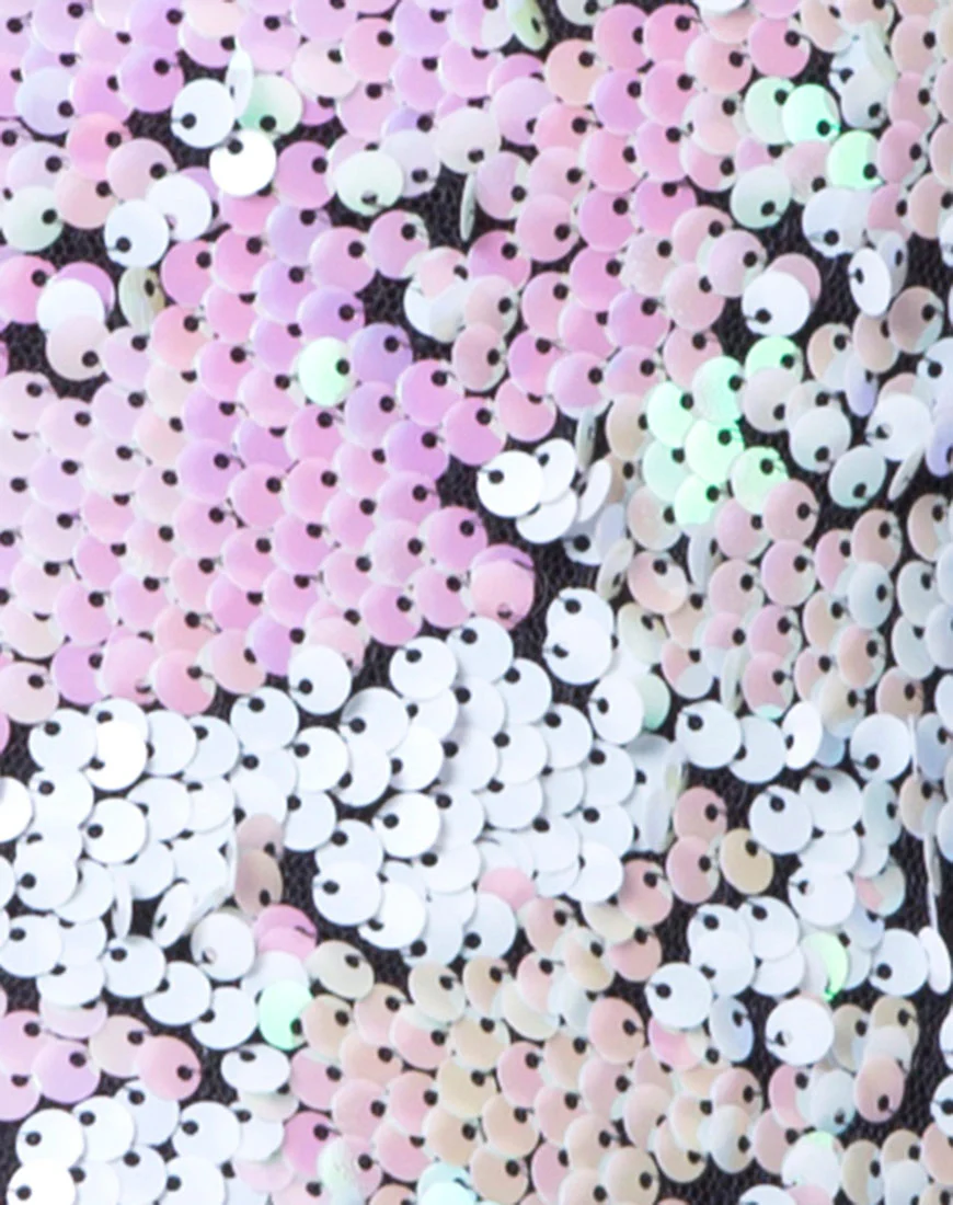 Hedi Dress in Fishcale Sequin Iridescent Black Pearl - Image 5