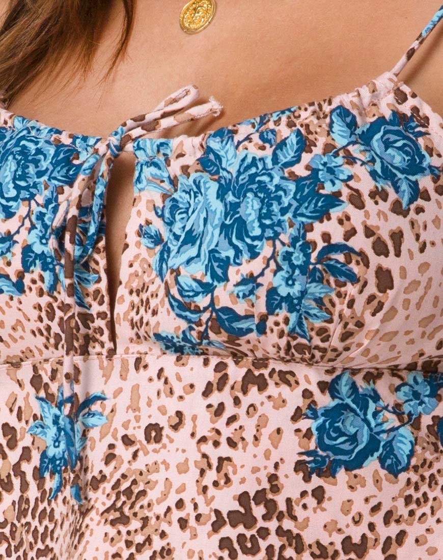 Hema Top in Jungle Flower Blue and Cream - Image 5