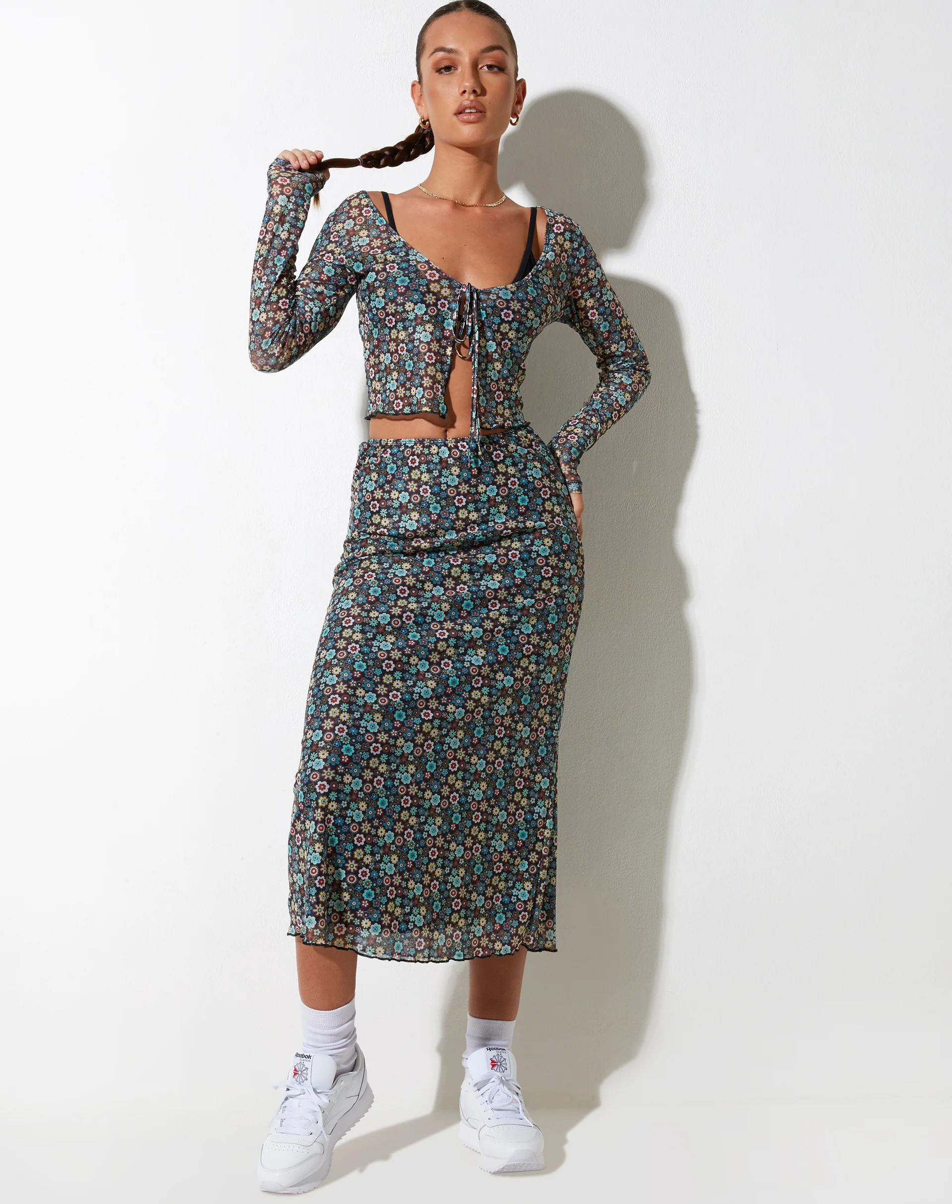 Henry Cropped Cardi in Folk Floral - Image 2
