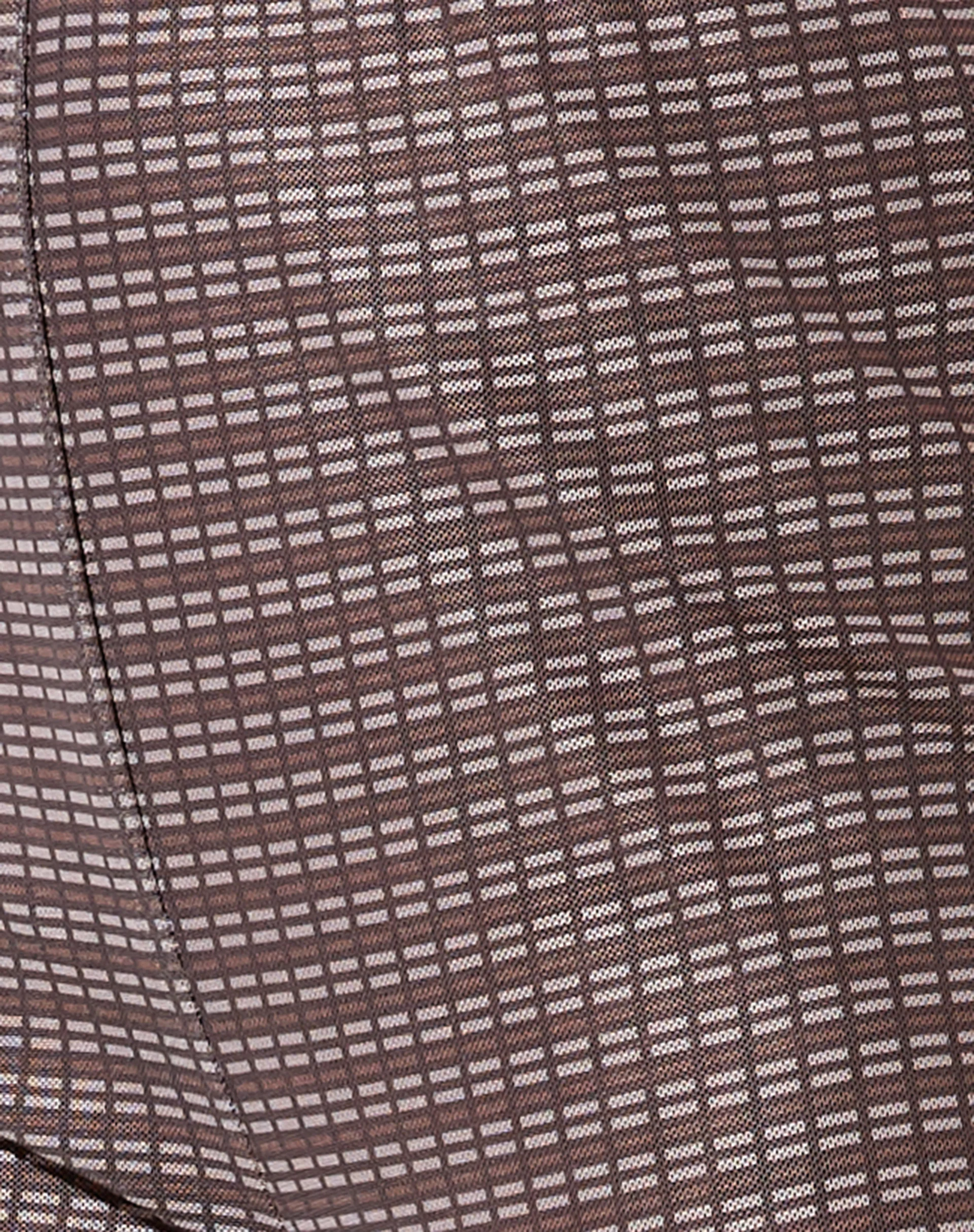Herly Flare Trouser with Lining in Mini Check Chocolate - Image 7