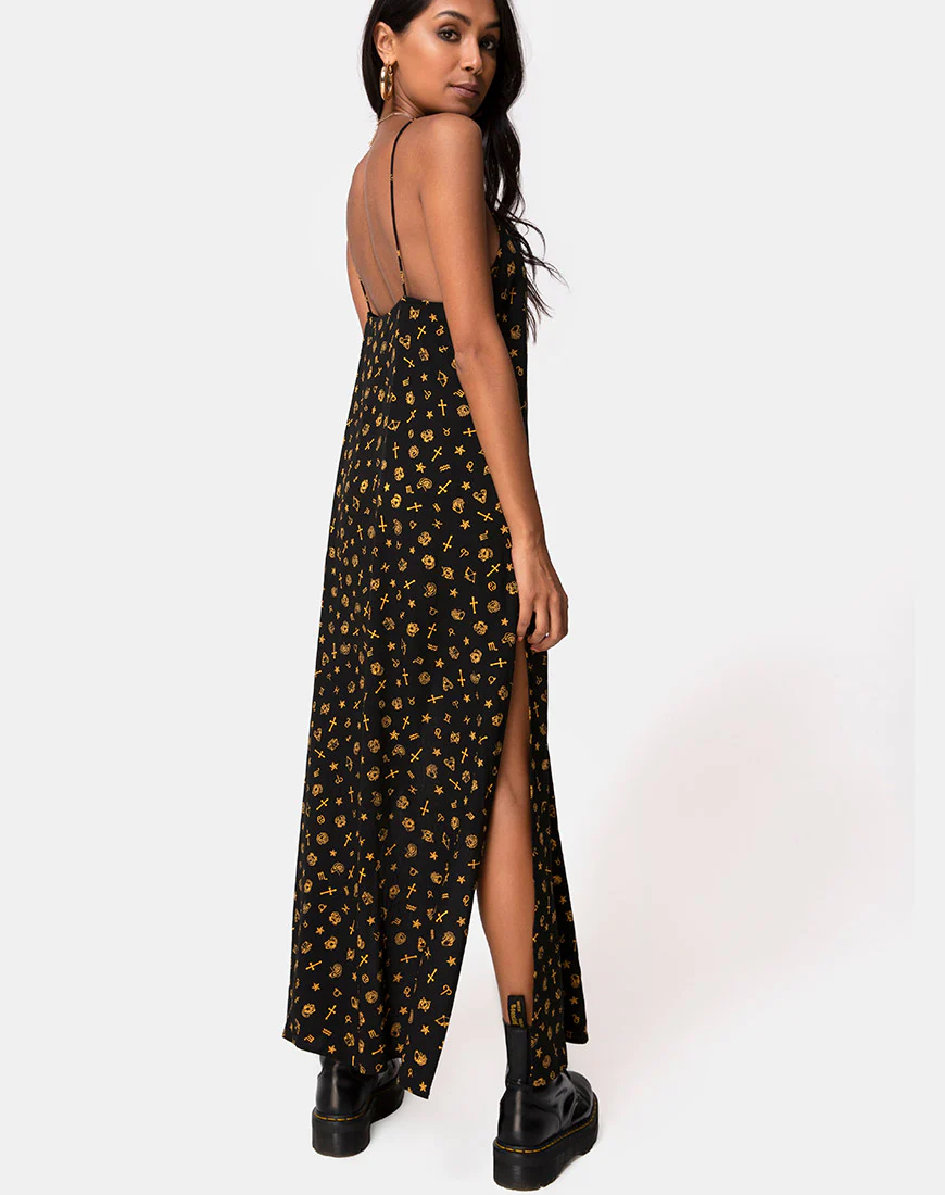 Hermina Maxi Dress in Mini Astro Black - Image 2
