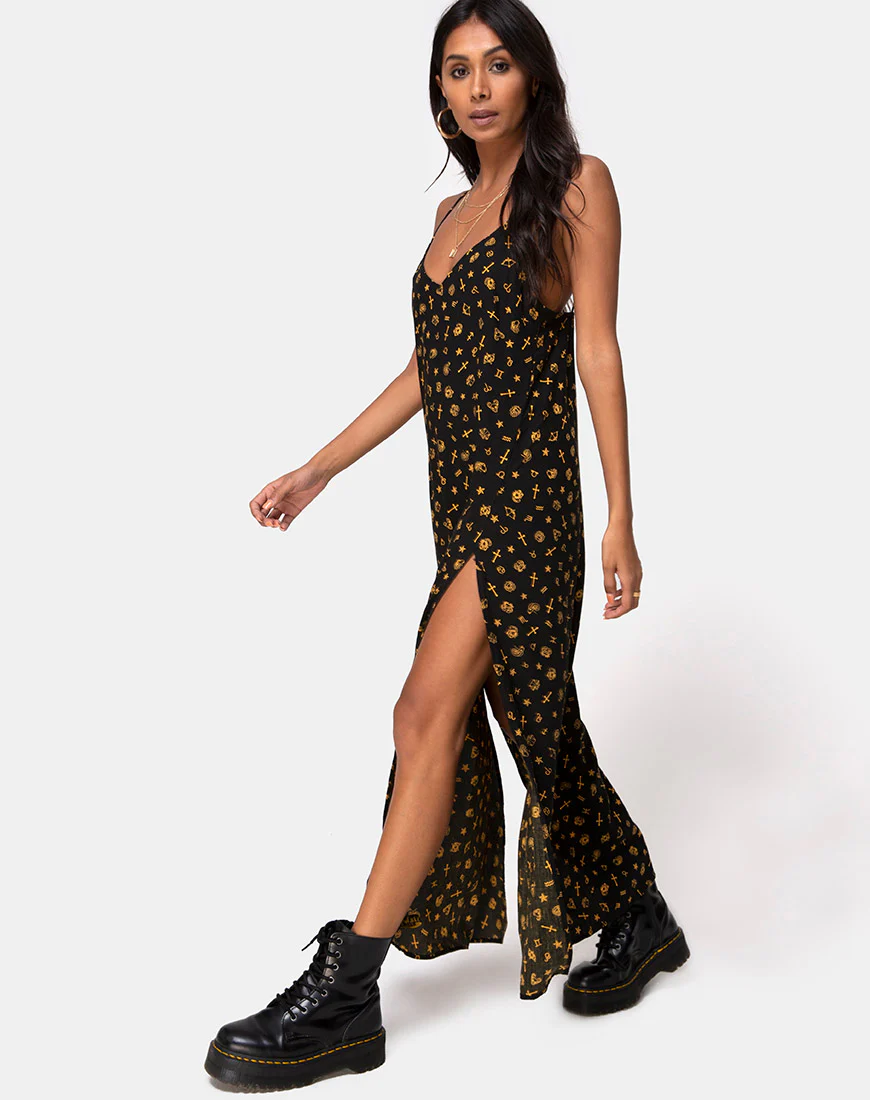 Hermina Maxi Dress in Mini Astro Black - Image 3