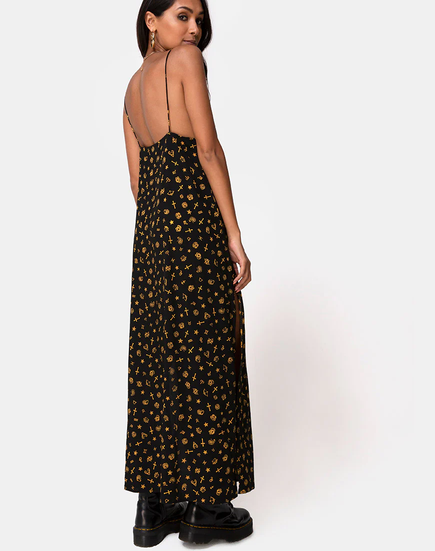 Hermina Maxi Dress in Mini Astro Black - Image 4