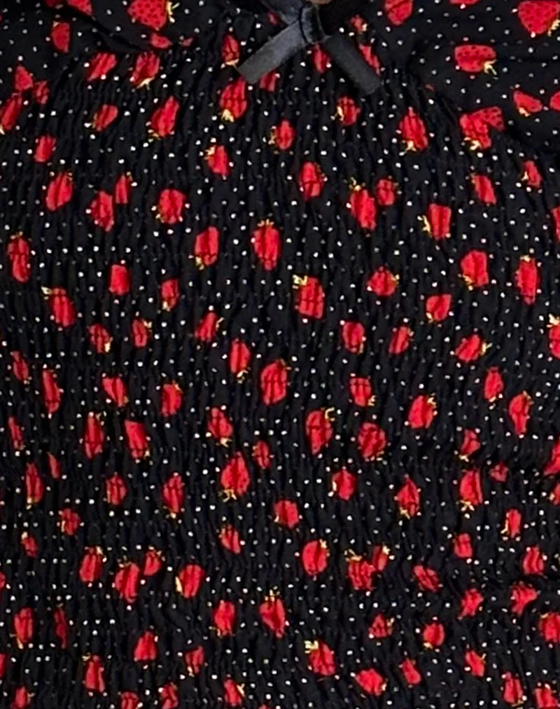 Hevalis Top in Strawberry Polka Black - Image 6