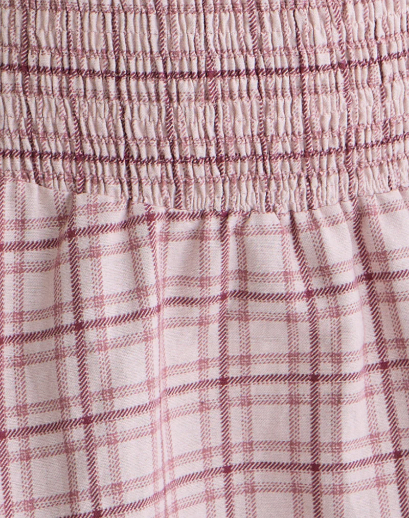 Hevoria Mini Dress in Basic Tartan Pink - Image 6