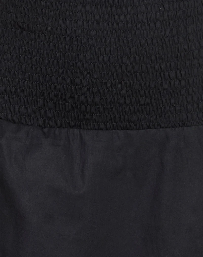 Hevosia Ruched Mini Dress in Black - Image 6