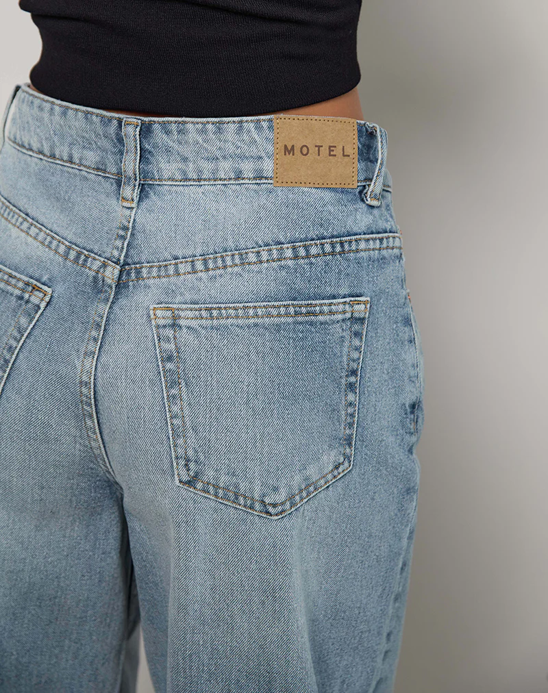 High Rise Barrel Jean in Blue - Image 3