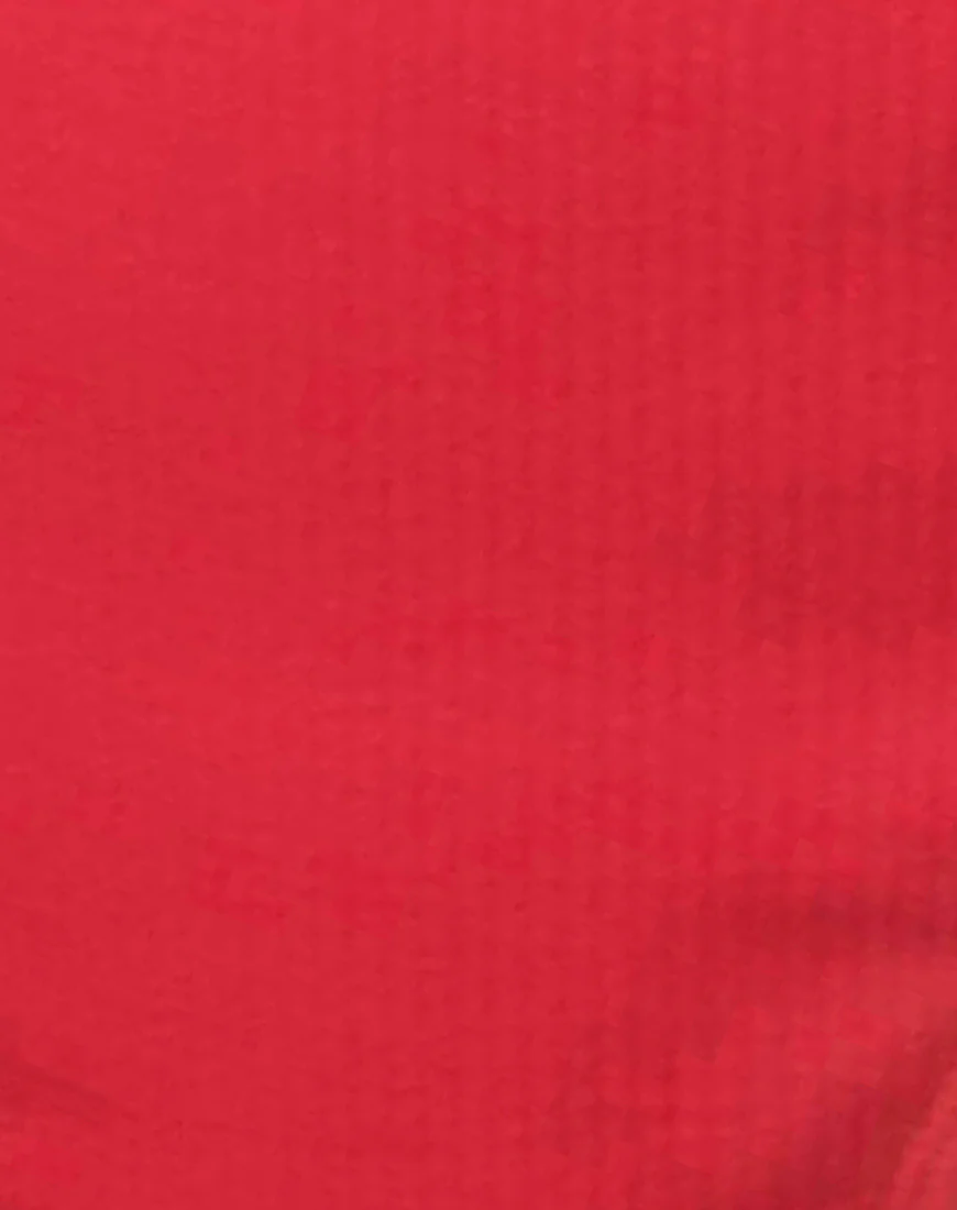 High Rise Bikini Bottom in Textured Baewatch Red - Image 5