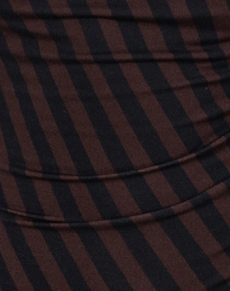 Hikari Top in Diagonal Stripe Maroon - Image 7