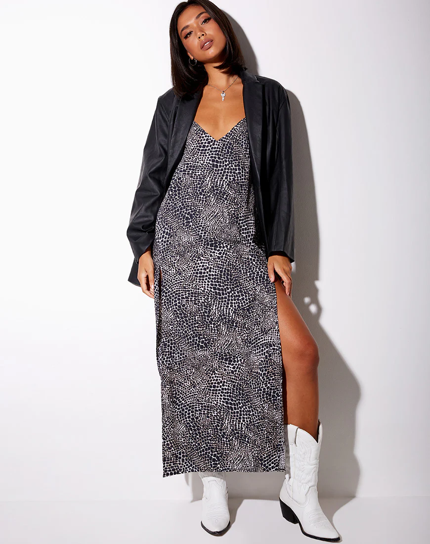 Hime Dress in Abstract Croc Black - Image 3