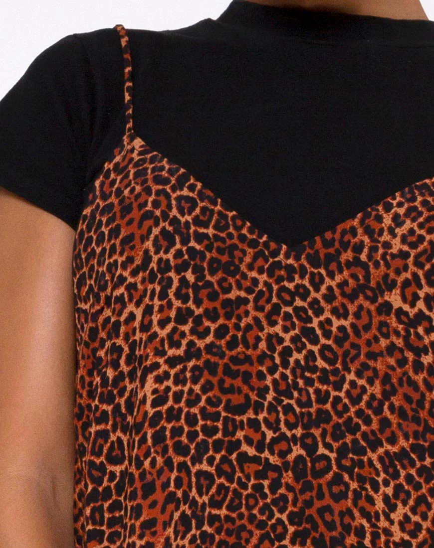 Hime Maxi Dress in Ditsy Leopard Orange - Image 6