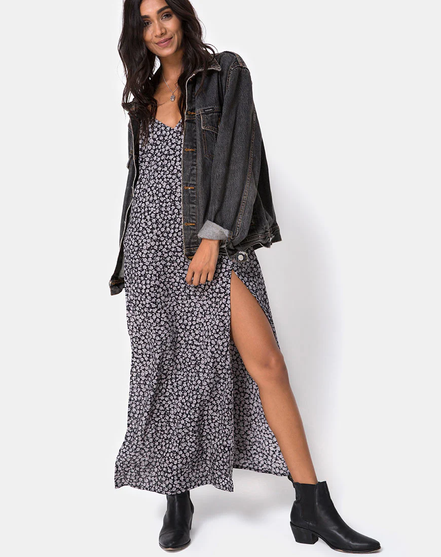 Hime Dress in Ditsy Rose Black - Image 8