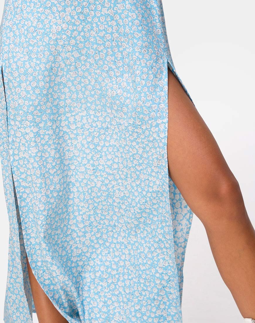 Hime Dress in Ditsy Rose Blue - Image 5