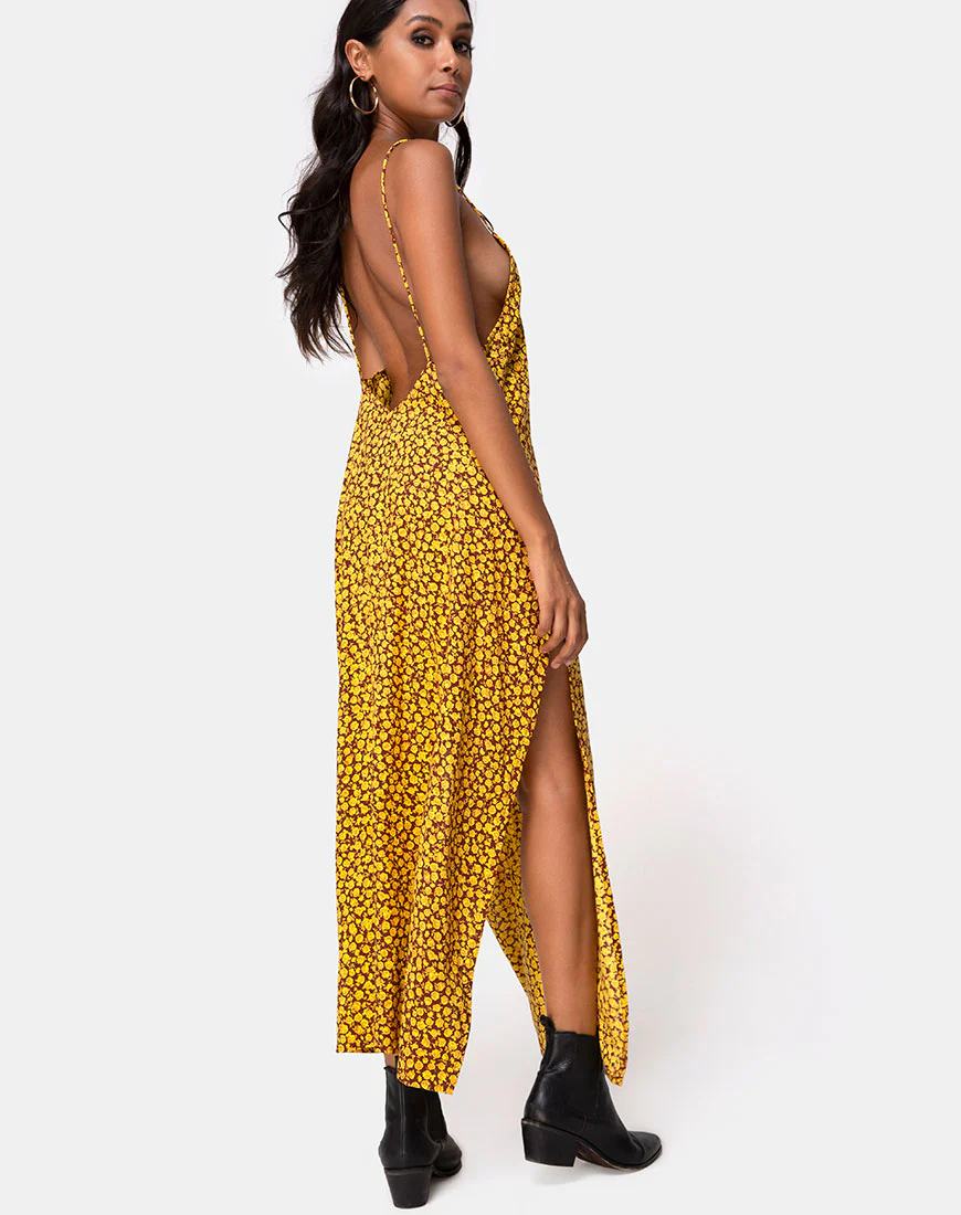 Hime Maxi Dress in Ditsy Rose Marigold - Image 2